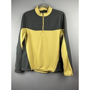 North End Sports‎ 1/4 zip Pullover Womens Medium yellow/gray colorblock Fleece